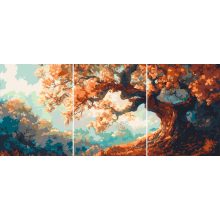 Mystischer Baum 3 - 3-teiliges Malen-nach-Zahlen-Set auf Leinwand
