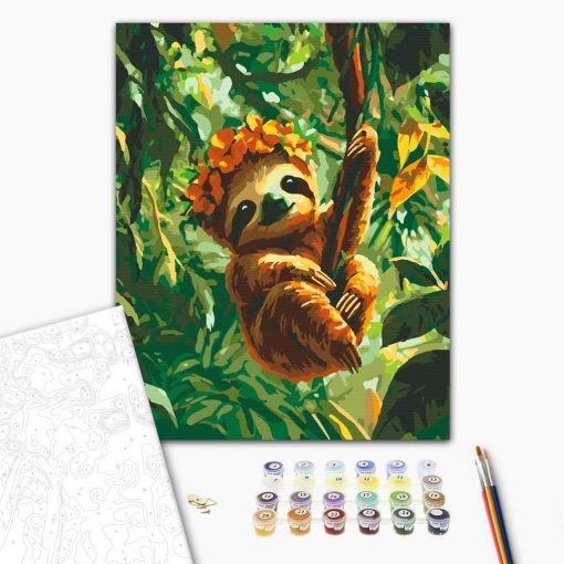 Trópusi kaland - Számfestő készlet kereten 40x50