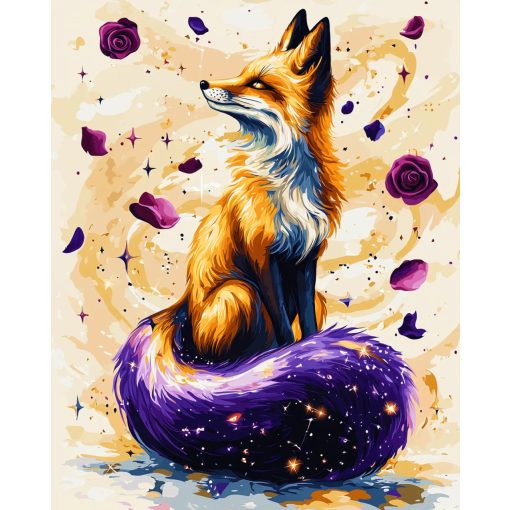 Misztikus róka - Számfestő készlet kereten 40x50