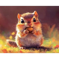 A mókus lakomája - Számfestő készlet kereten 40x50