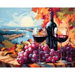 Bor és naplemente - Számfestő készlet kereten 40x50