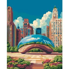 Chicago szíve - Számfestő készlet kereten 40x50