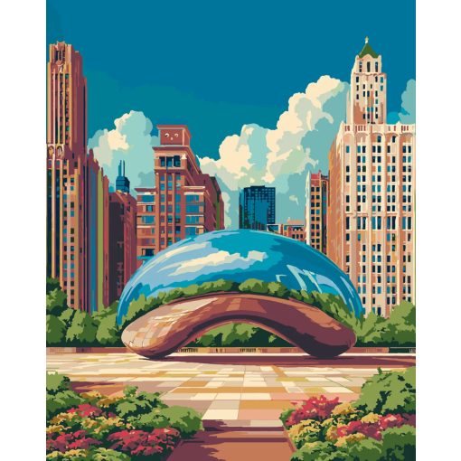 Chicago szíve - Számfestő készlet kereten 40x50