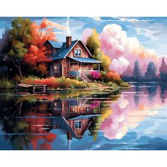 A tóparti álomház - Számfestő készlet kereten 40x50