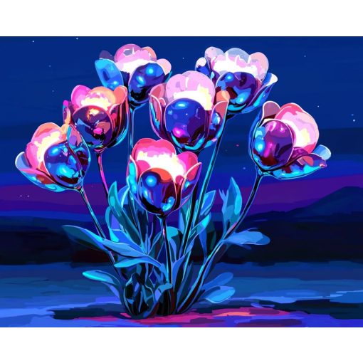 Króm virágzás 1 - Számfestő készlet kereten 40x50