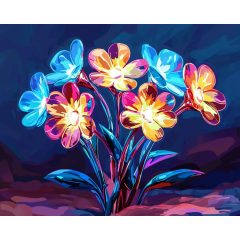 Króm virágzás 3 - Számfestő készlet kereten 40x50