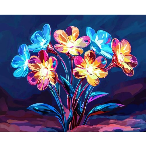 Króm virágzás 3 - Számfestő készlet kereten 40x50