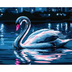 Az éjszaka hattyúja - Számfestő készlet kereten 40x50