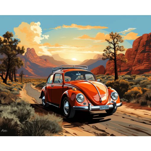 Sivatagi expedíció - Számfestő készlet kereten 40x50