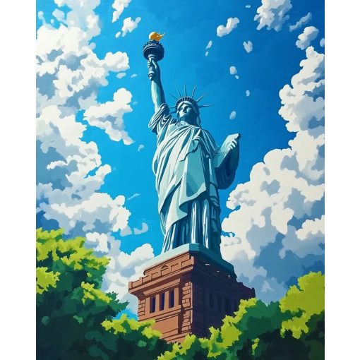 Szabadság szobor - New York - Számfestő készlet kereten 40x50