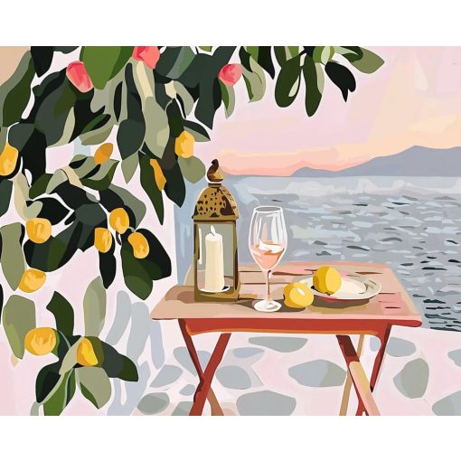 Citromfák árnyékában - Számfestő készlet kereten 40x50