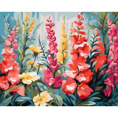 Kardvirágok tánca - Számfestő készlet kereten 40x50