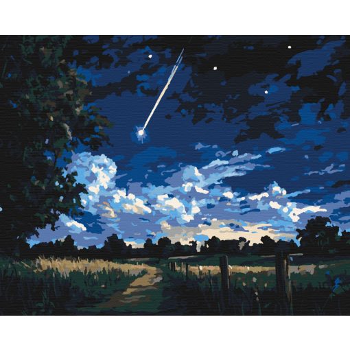 Sternschnuppen-Nacht - Malen-nach-Zahlen-Set auf Keilrahmen 40x50