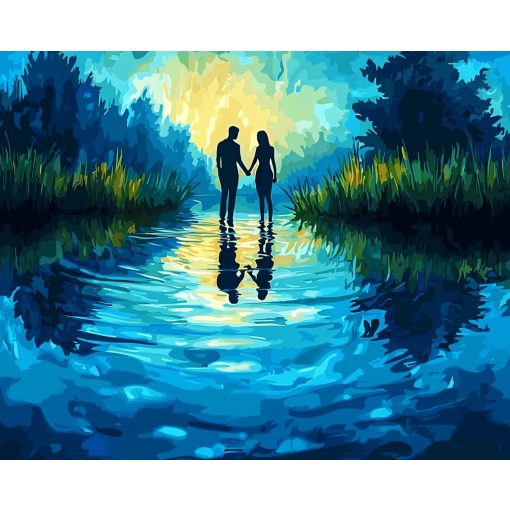 Összekapcsolt lelkek - Számfestő készlet kereten 40x50