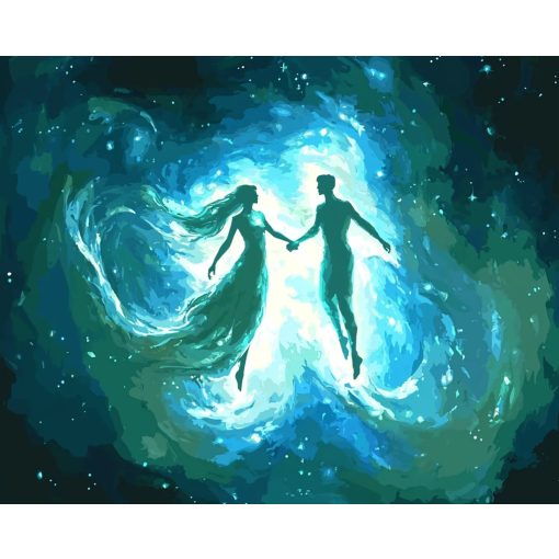 Kozmikus tánc - Számfestő készlet kereten 40x50