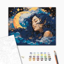 Kozmikus harmóniák - Számfestő készlet kereten 40x50