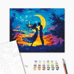 Holdfényes szerelem - Számfestő készlet kereten 40x50