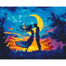 Holdfényes szerelem - Számfestő készlet kereten 40x50