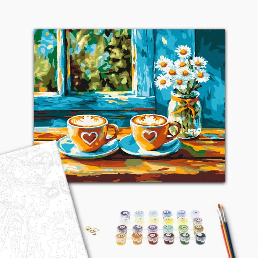 Hangulatos pillanatok - Számfestő készlet kereten 40x50