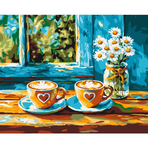 Hangulatos pillanatok - Számfestő készlet kereten 40x50