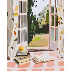 Hangulatos ablak - Számfestő készlet kereten 40x50