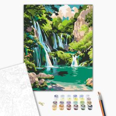 Plitvicei-tavak - Számfestő készlet kereten 40x50