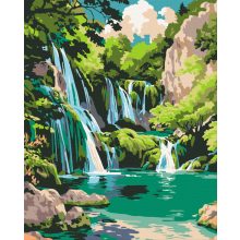 Plitvicei-tavak - Számfestő készlet kereten 40x50