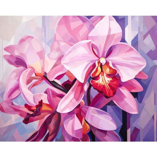 Kristály orchidea - Számfestő készlet kereten 40x50