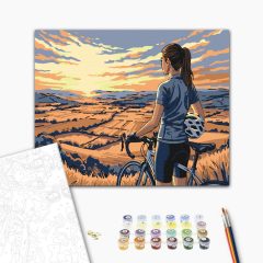   Freiheit auf zwei Rädern – Malen nach Zahlen Set auf Rahmen 40x50 cm