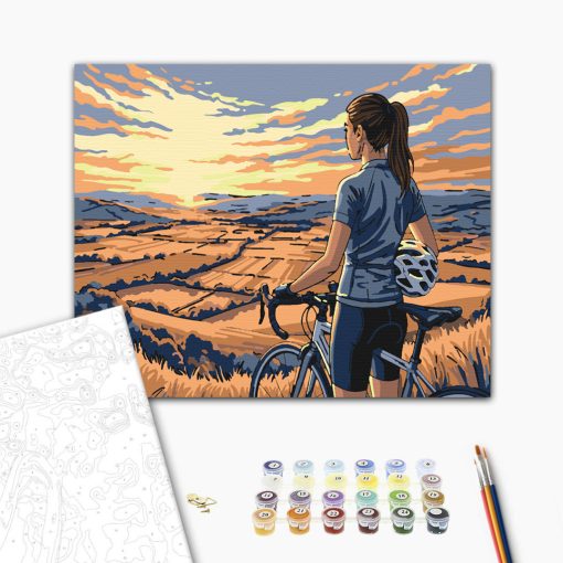 Freiheit auf zwei Rädern – Malen nach Zahlen Set auf Rahmen 40x50 cm