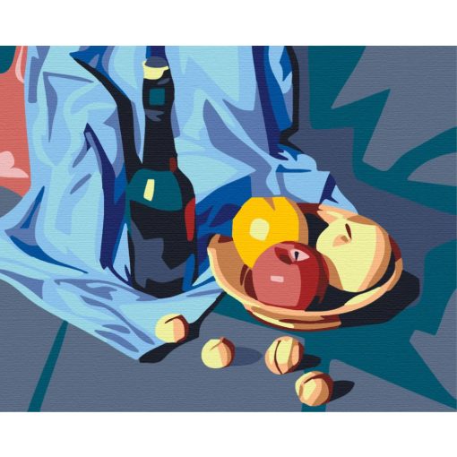 Csendélet kékben - Számfestő készlet kereten 40x39