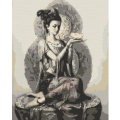 Lótusz és csend - Számfestő készlet kereten 40x41