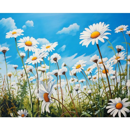 Táncoló százszorszépek - Számfestő készlet kereten 40x50