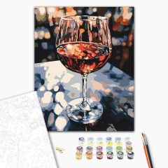   Weingenuss auf Leinwand - Malen-nach-Zahlen-Set auf Keilrahmen 40x50