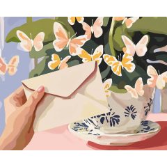 Pillangók közt - Számfestő készlet kereten 40x50