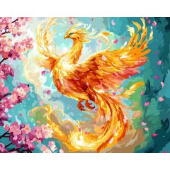   A főnix újjászületése - Számfestő készlet kereten 40x50