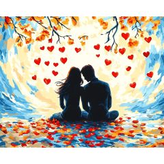 Örök kapcsolat - Számfestő készlet kereten 40x50