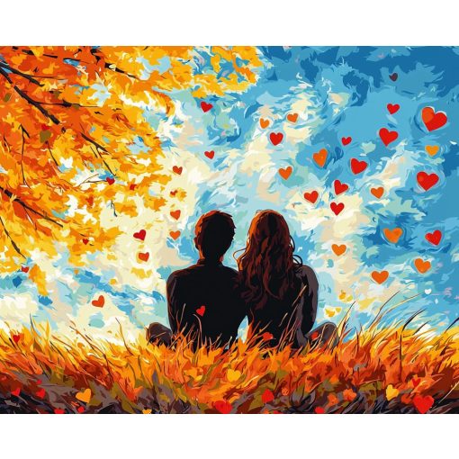 Szerelmünk története - Számfestő készlet kereten 40x50