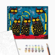 Foltos macskák - Számfestő készlet kereten 40x50