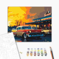   Amerikanischer Traum - Malen-nach-Zahlen-Set auf Keilrahmen 40x50