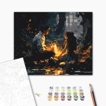 Fény a sötétben - Számfestő készlet kereten 40x50