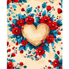 Szeretet virágai - Számfestő készlet kereten 40x50