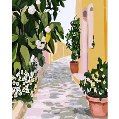 Virágos nyugalom - Számfestő készlet kereten 40x50