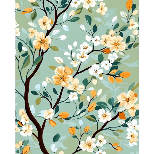 Virágos szeszély - Számfestő készlet kereten 40x50