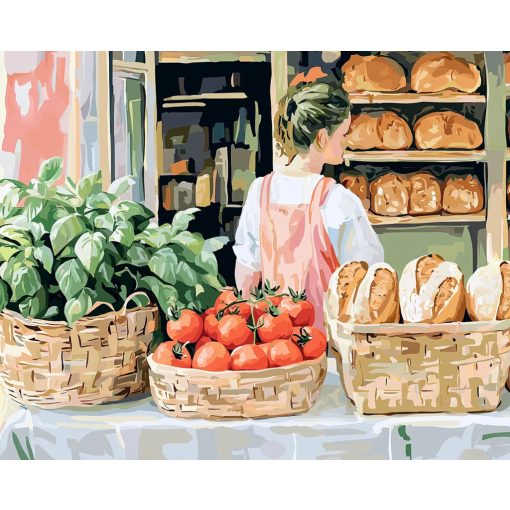 Piaci pillanat - Számfestő készlet kereten 40x50