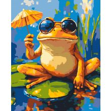 Stílusos béka - Számfestő készlet kereten 40x50