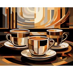 Geometrikus koffein - Számfestő készlet kereten 40x50