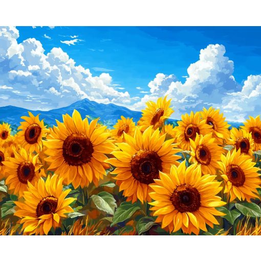 Arany napmező - Számfestő készlet kereten 40x50