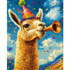 Láma fiesta - Számfestő készlet kereten 40x50