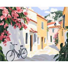 Mediterrán pasztell - Számfestő készlet kereten 40x50